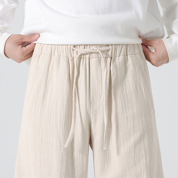 Pantalones anchos de estilo zen chino con cordón diario Buddha Stones para hombre, con bolsillos - image 6