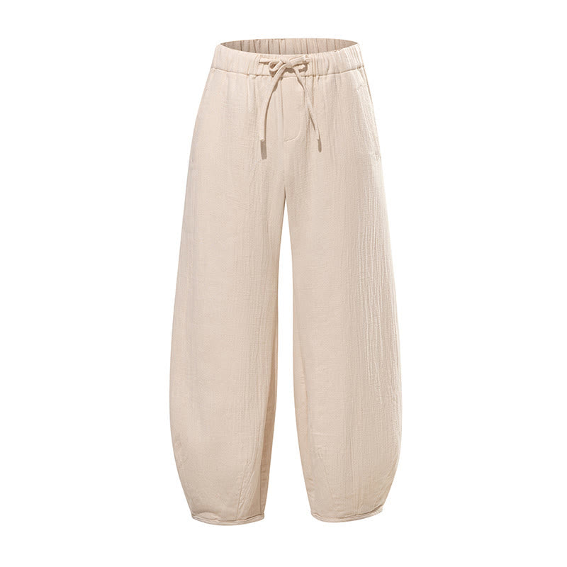 Pantalones anchos de estilo zen chino con cordón diario Buddha Stones para hombre, con bolsillos - image 9