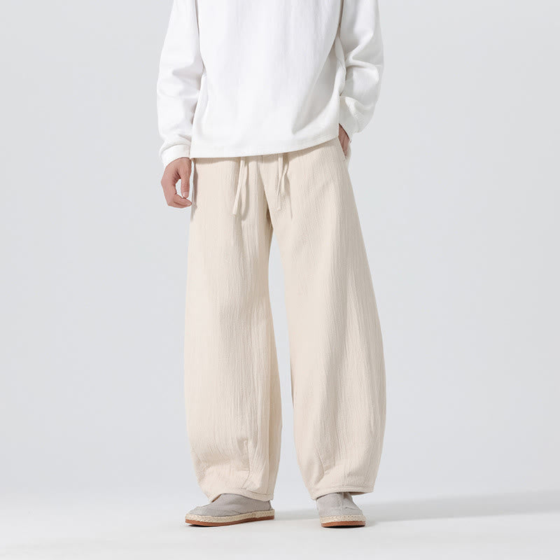 Pantalones anchos de estilo zen chino con cordón diario Buddha Stones para hombre, con bolsillos - image 4