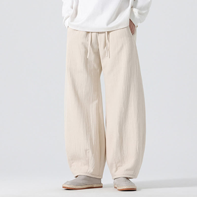 Pantalones anchos de estilo zen chino con cordón diario Buddha Stones para hombre, con bolsillos - image 3
