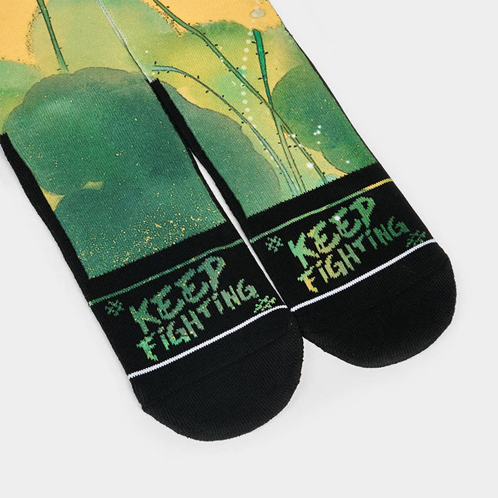 Calcetines unisex con diseño de Buddha Stones, flores de loto beige y hojas, estilo informal, para hombre y mujer - image 3