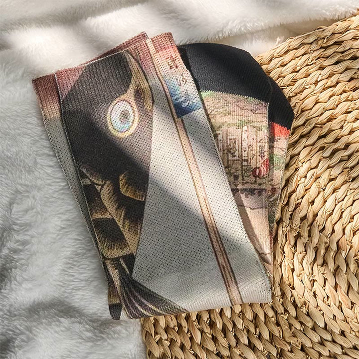 Calcetines unisex con diseño de pez koi y monte Fuji para hombre y mujer - image 4