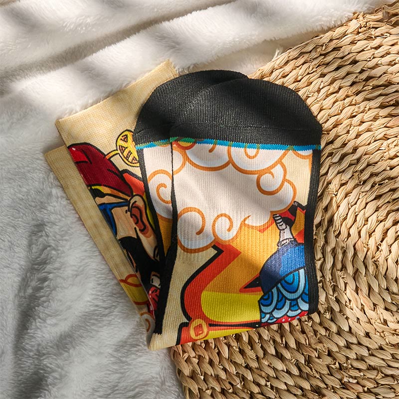 Calcetines unisex con diseño de Buddha Stones, Dios de la Riqueza, sobres rojos, lingotes, micro tripulación, para hombre y mujer - image 3