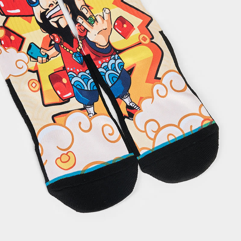 Calcetines unisex con diseño de Buddha Stones, Dios de la Riqueza, sobres rojos, lingotes, micro tripulación, para hombre y mujer - image 2