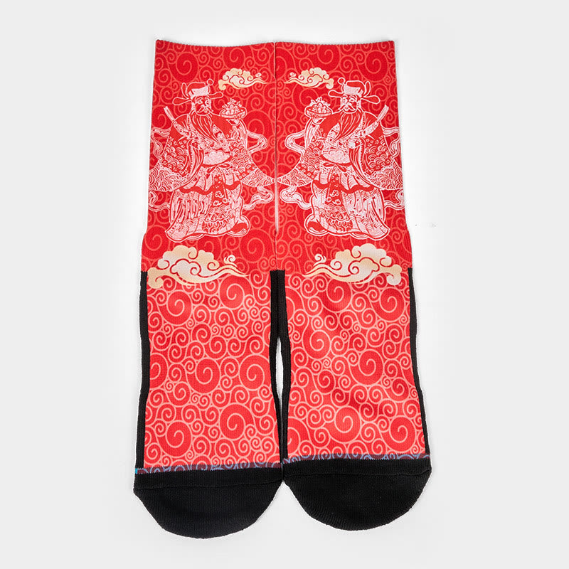 Calcetines unisex con diseño de Buddha Stones auspiciosas, informales, con piedras, dios de la riqueza - image 1