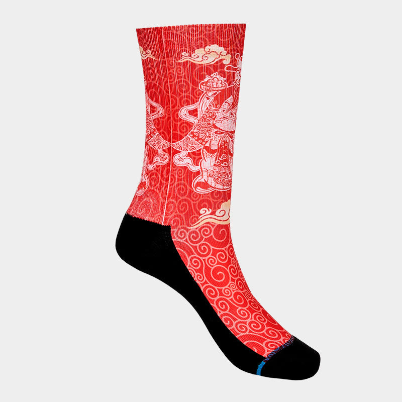 Calcetines unisex con diseño de Buddha Stones auspiciosas, informales, con piedras, dios de la riqueza - image 7