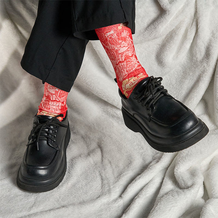 Calcetines unisex con diseño de Buddha Stones auspiciosas, informales, con piedras, dios de la riqueza - image 6