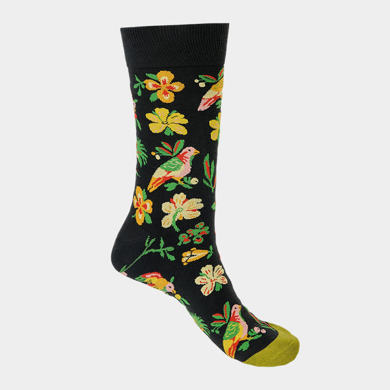 Calcetines unisex de algodón con diseño de pájaros y flores en flor de Buddha Stones para hombre y mujer - image 5