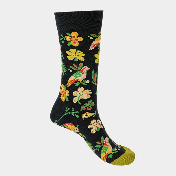 Calcetines unisex de algodón con diseño de pájaros y flores en flor de Buddha Stones para hombre y mujer - image 5