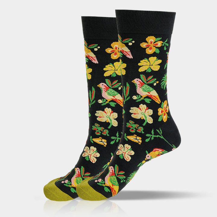 Calcetines unisex de algodón con diseño de pájaros y flores en flor de Buddha Stones para hombre y mujer - image 6