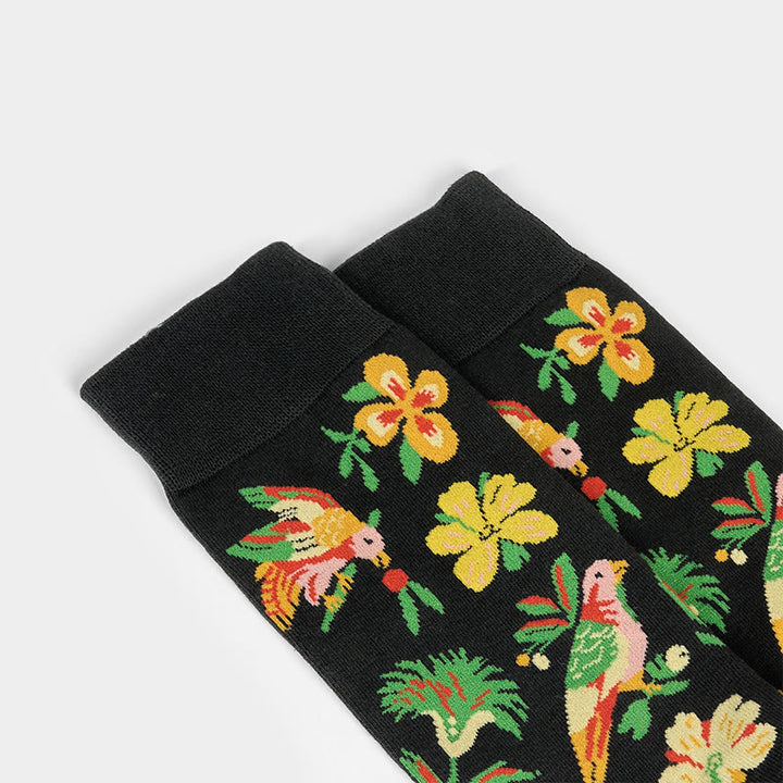 Calcetines unisex de algodón con diseño de pájaros y flores en flor de Buddha Stones para hombre y mujer - image 4