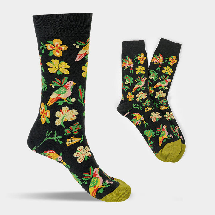 Calcetines unisex de algodón con diseño de pájaros y flores en flor de Buddha Stones para hombre y mujer - image 8