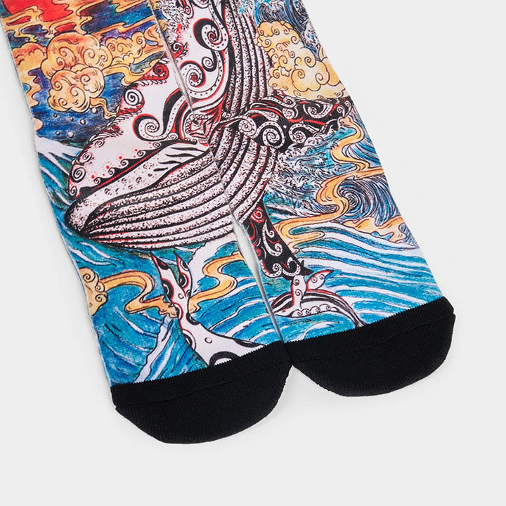 Calcetines unisex con diseño de Buddha Stones , olas y atardecer, para hombre y mujer - image 3