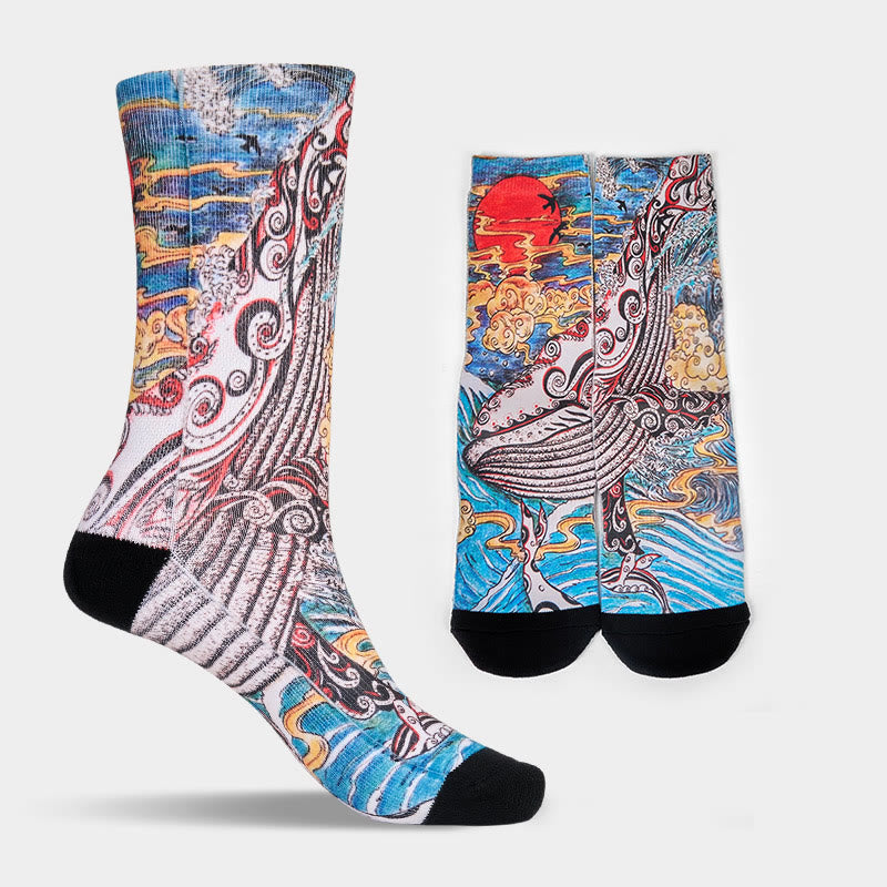 Calcetines unisex con diseño de Buddha Stones , olas y atardecer, para hombre y mujer - image 9