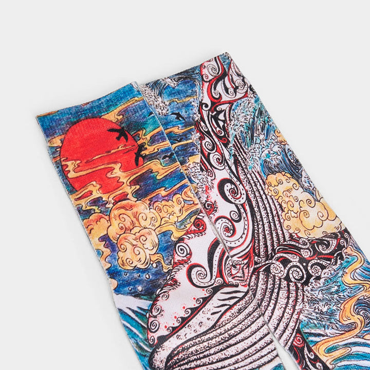Calcetines unisex con diseño de Buddha Stones , olas y atardecer, para hombre y mujer - image 2