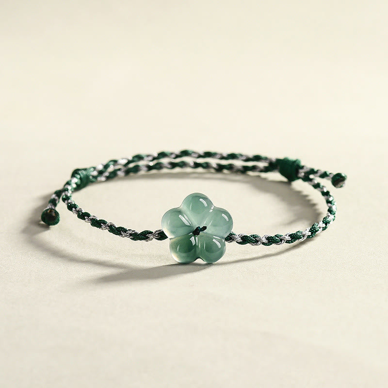 Pulsera de la prosperidad tejida a mano con jade y Buddha Stones - Jade (circunferencia de la muñeca: 14-20 cm) - image 0
