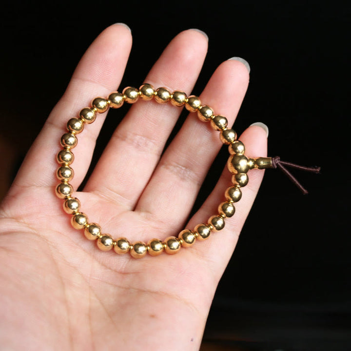 Pulsera de riqueza con cuentas de latón y cobre puro tibetano retro con Buddha Stones - image 1