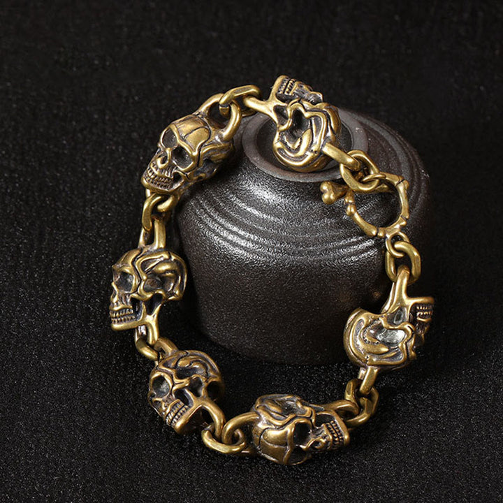 Pulsera de protección del bosque del Señor de los Cadáveres con calavera de cobre y Buddha Stones - image 3
