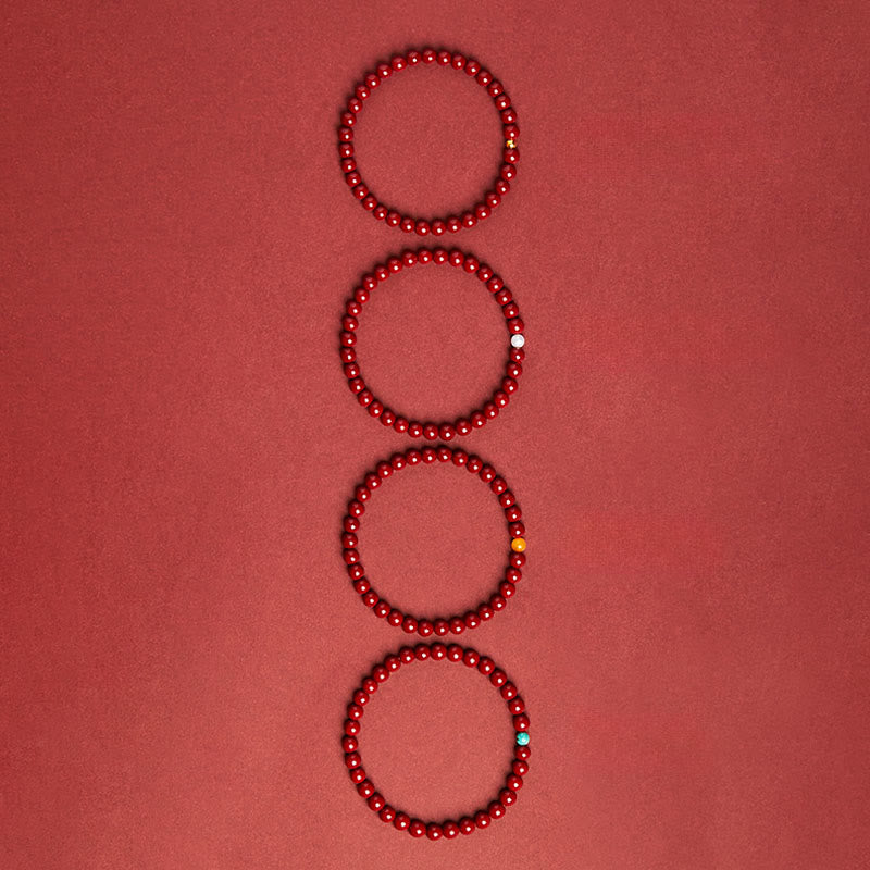 Pulsera de ámbar cinabrio natural con Buddha Stones que calma - image 6
