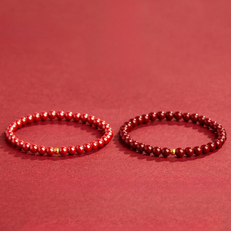 Pulsera de ámbar cinabrio natural con Buddha Stones que calma - image 4