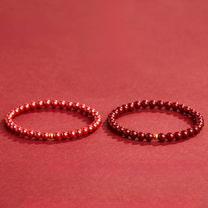 Pulsera de ámbar cinabrio natural con Buddha Stones que calma - image 4