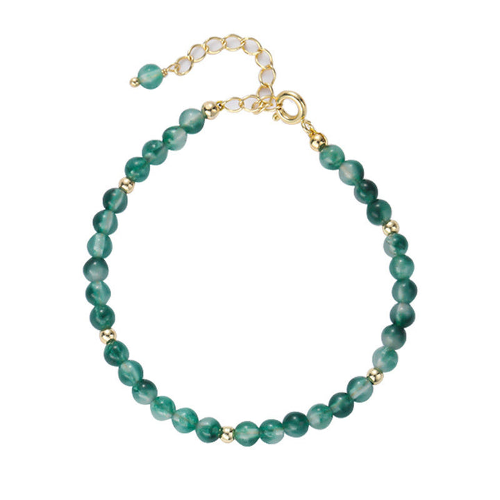 Pulsera curativa de ágata musgosa natural bañada en oro de 14 quilates con Buddha Stones - image 5