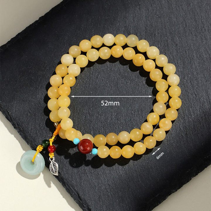 Pulsera de la riqueza con diseño de doble vuelta y hebilla de paz de topacio y Buddha Stones - image 4