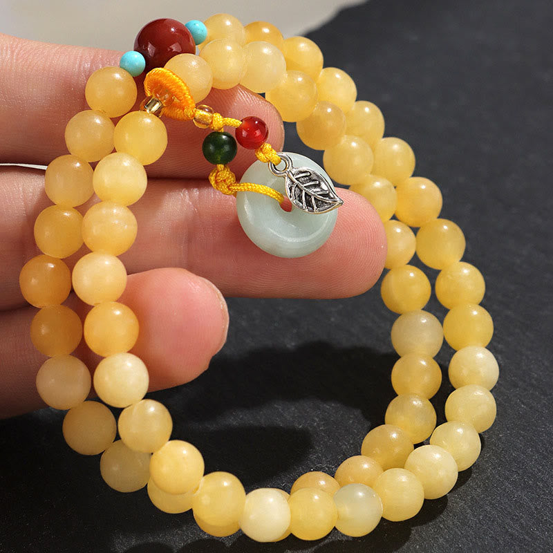 Pulsera de la riqueza con diseño de doble vuelta y hebilla de paz de topacio y Buddha Stones - image 5