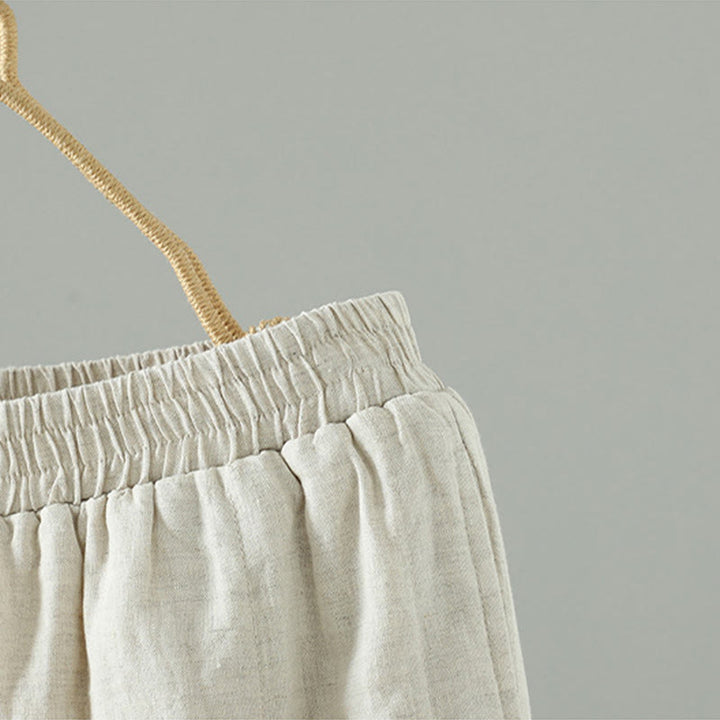 Pantalones anchos acolchados con botones de rana bordados con Buddha Stones para mujer con bolsillos - image 9