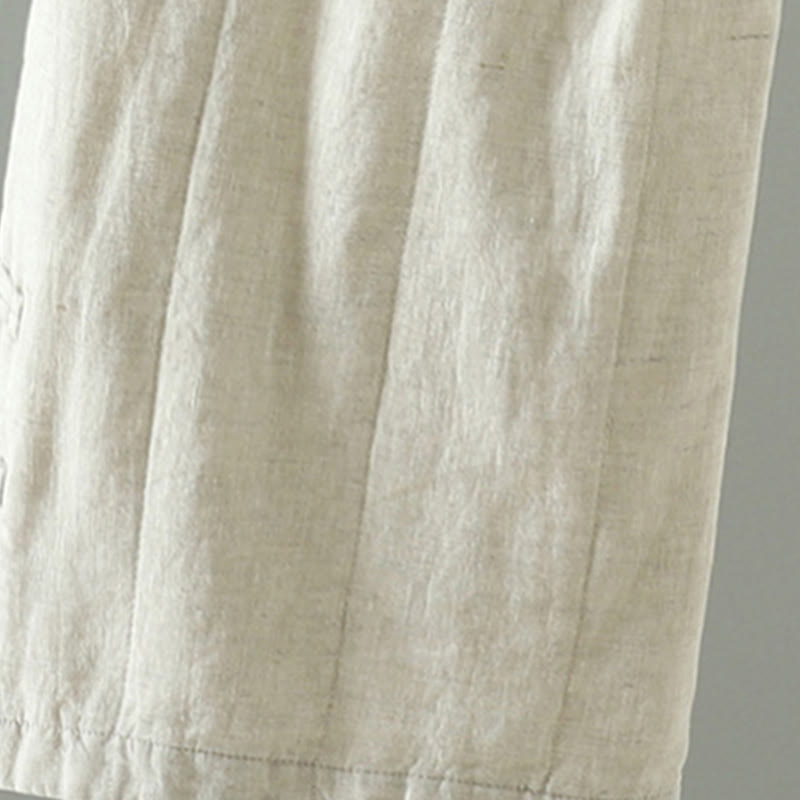 Pantalones anchos de algodón acolchados con botones de rana bordados con Buddha Stones para mujer, con bolsillos - image 8