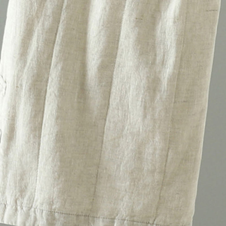 Pantalones anchos de algodón acolchados con botones de rana bordados con Buddha Stones para mujer, con bolsillos - image 8
