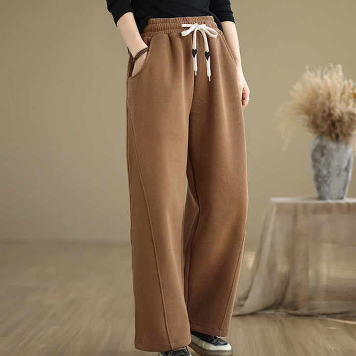 Pantalones anchos con cordón y bolsillos para mujer, de color liso, con Buddha Stones - image 3