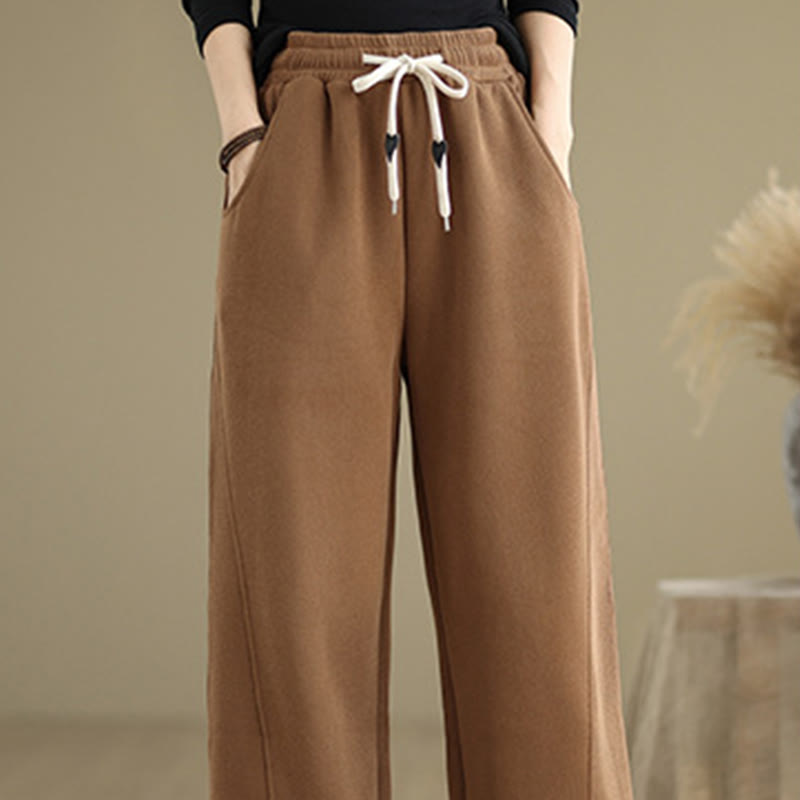 Pantalones anchos con cordón y bolsillos para mujer, de color liso, con Buddha Stones - image 5