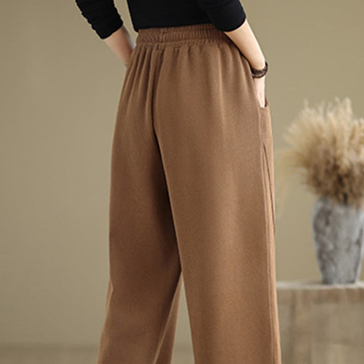 Pantalones anchos con cordón y bolsillos para mujer, de color liso, con Buddha Stones - image 4