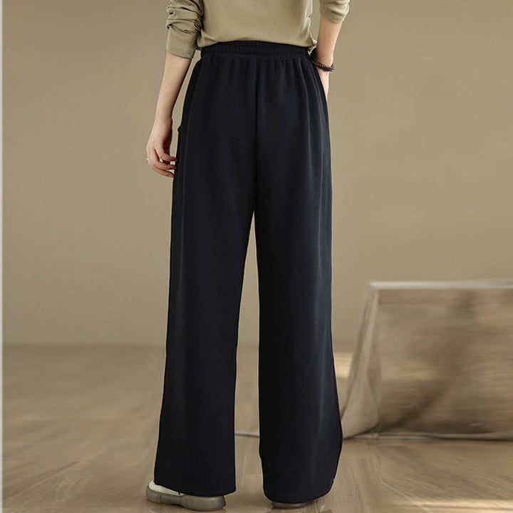 Pantalones anchos con cordón y bolsillos para mujer, de color liso, con Buddha Stones - image 11