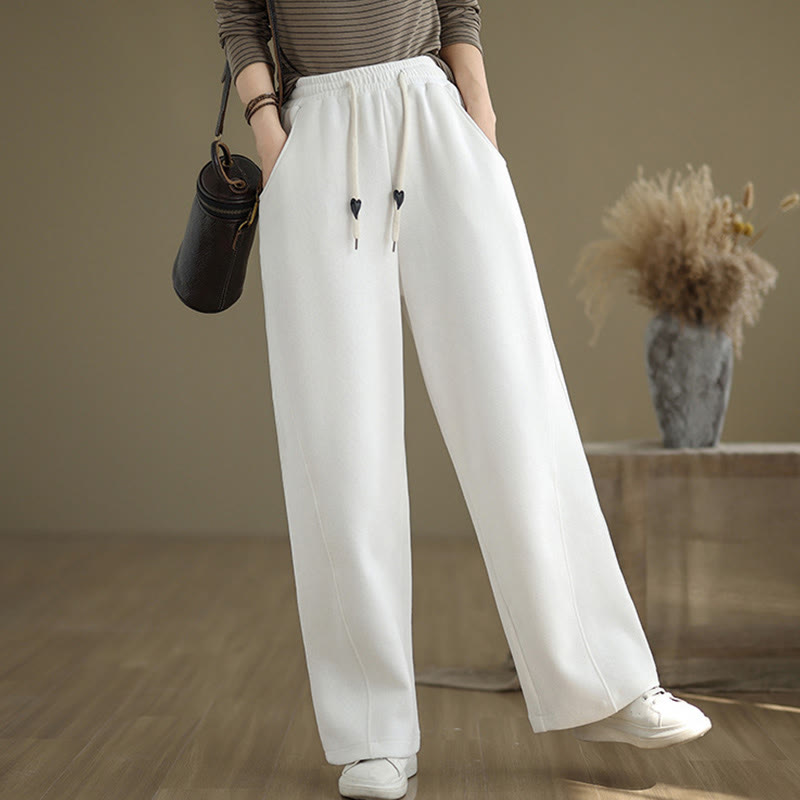 Pantalones anchos con cordón y bolsillos para mujer, de color liso, con Buddha Stones - image 18