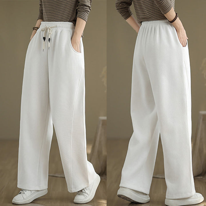 Pantalones anchos con cordón y bolsillos para mujer, de color liso, con Buddha Stones - image 17
