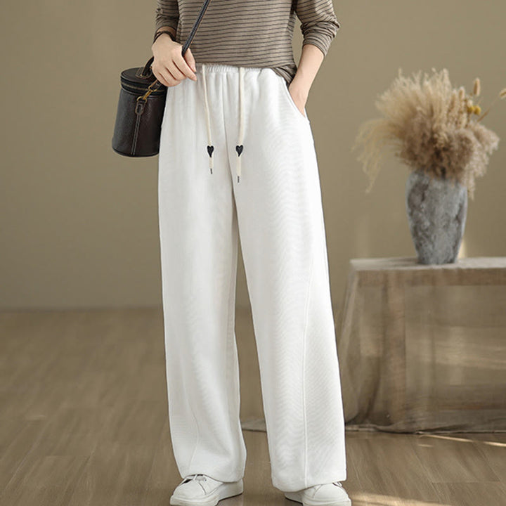 Pantalones anchos con cordón y bolsillos para mujer, de color liso, con Buddha Stones - image 19