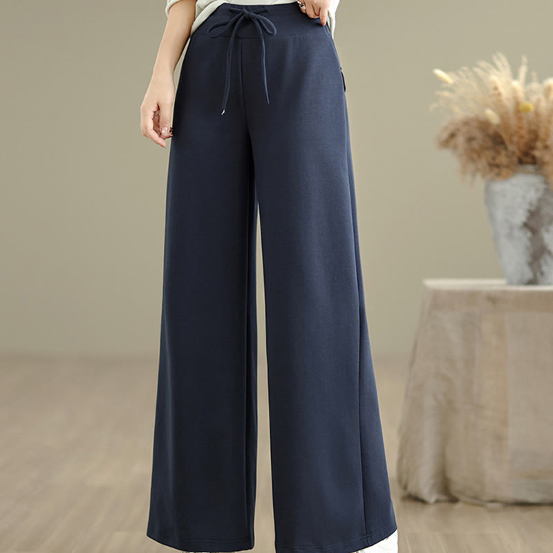 Pantalones anchos de algodón y poliéster con cordón ajustable y bolsillos para mujer de Buddha Stones - image 2