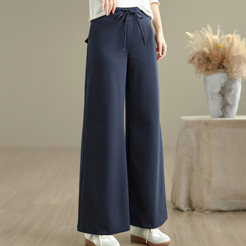 Pantalones anchos de algodón y poliéster con cordón ajustable y bolsillos para mujer de Buddha Stones - image 4