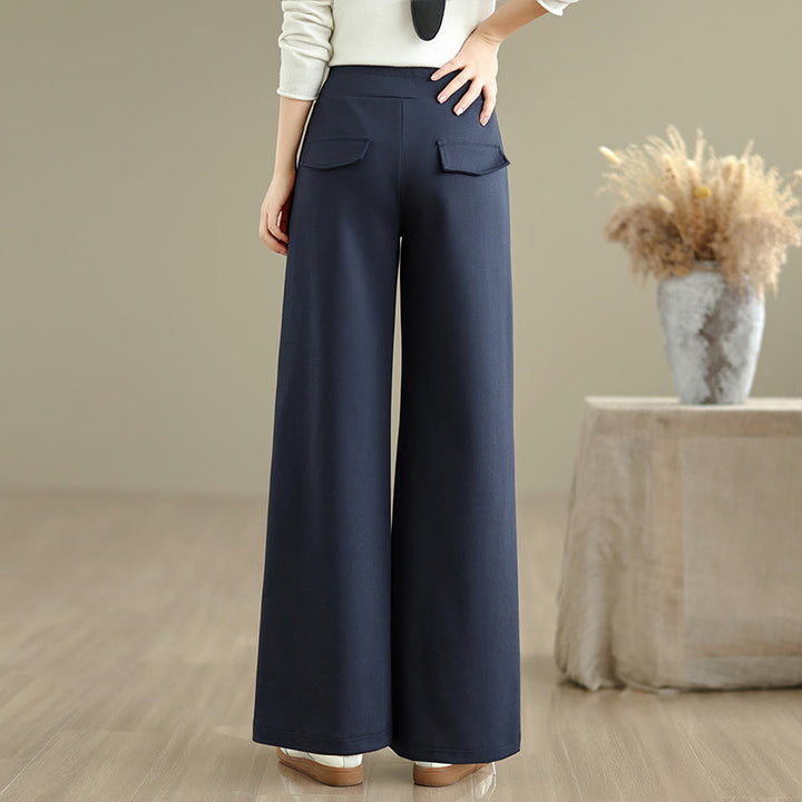 Pantalones anchos de algodón y poliéster con cordón ajustable y bolsillos para mujer de Buddha Stones - image 3