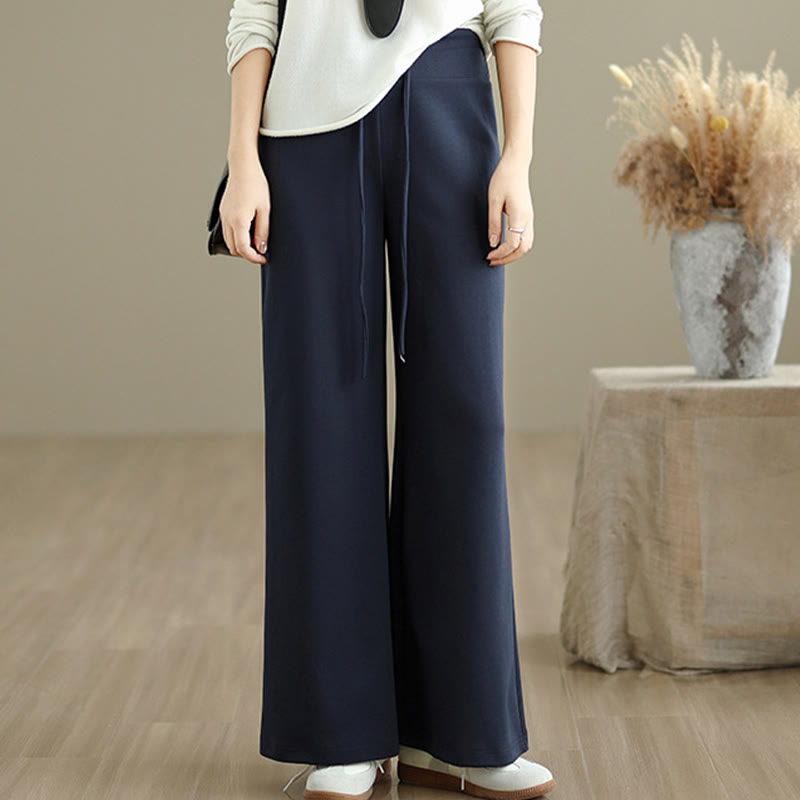 Pantalones anchos de algodón y poliéster con cordón ajustable y bolsillos para mujer de Buddha Stones - image 5
