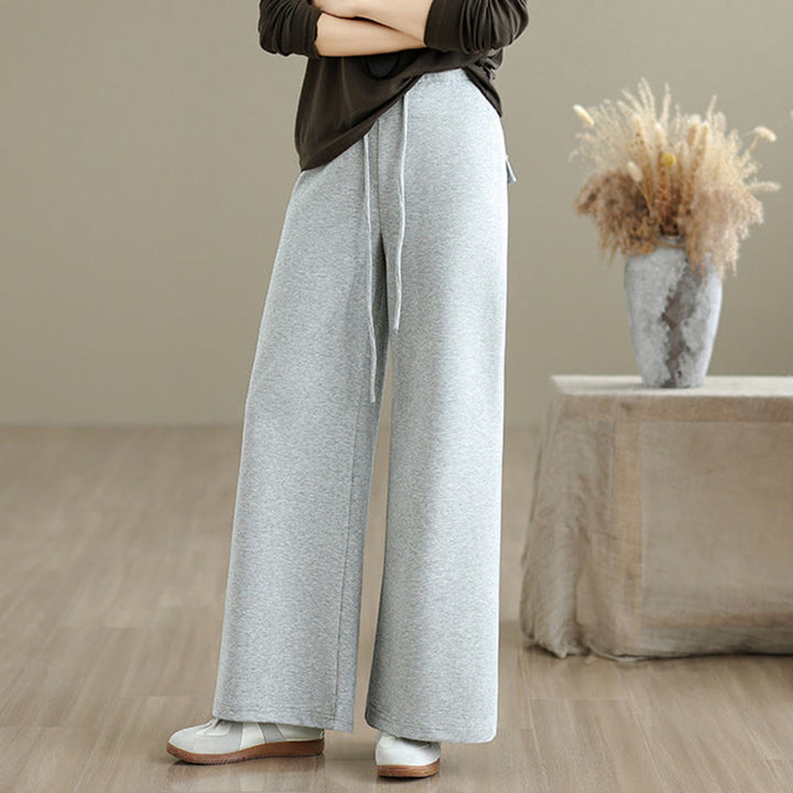 Pantalones anchos de algodón y poliéster con cordón ajustable y bolsillos para mujer de Buddha Stones - image 11