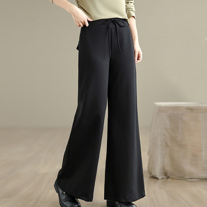 Pantalones anchos de algodón y poliéster con cordón ajustable y bolsillos para mujer de Buddha Stones - image 17