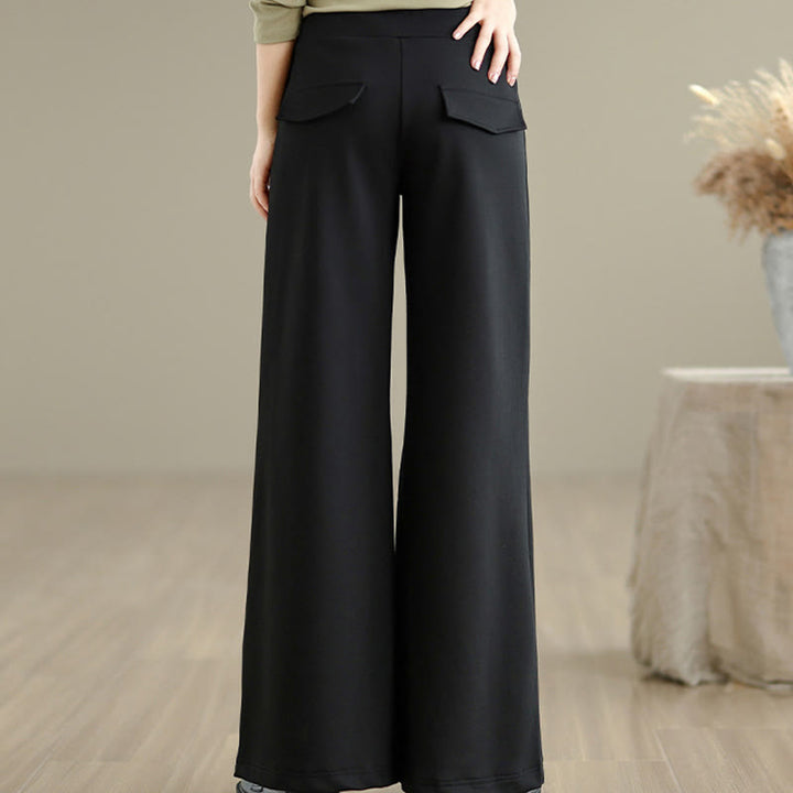 Pantalones anchos de algodón y poliéster con cordón ajustable y bolsillos para mujer de Buddha Stones - image 18