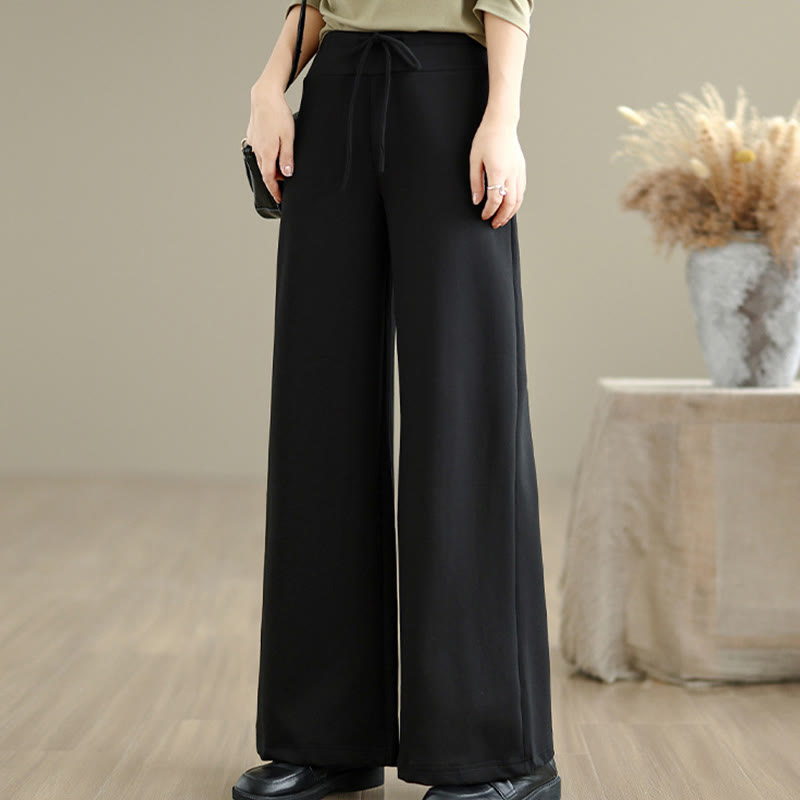 Pantalones anchos de algodón y poliéster con cordón ajustable y bolsillos para mujer de Buddha Stones - image 19