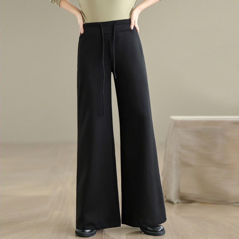 Pantalones anchos de algodón y poliéster con cordón ajustable y bolsillos para mujer de Buddha Stones - Negro - US8-10，UK/AU12-14，EU40-42 (2XL) - image 15