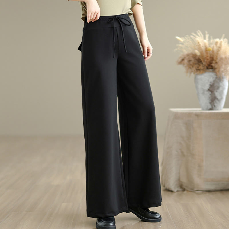 Pantalones anchos de algodón y poliéster con cordón ajustable y bolsillos para mujer de Buddha Stones - image 16