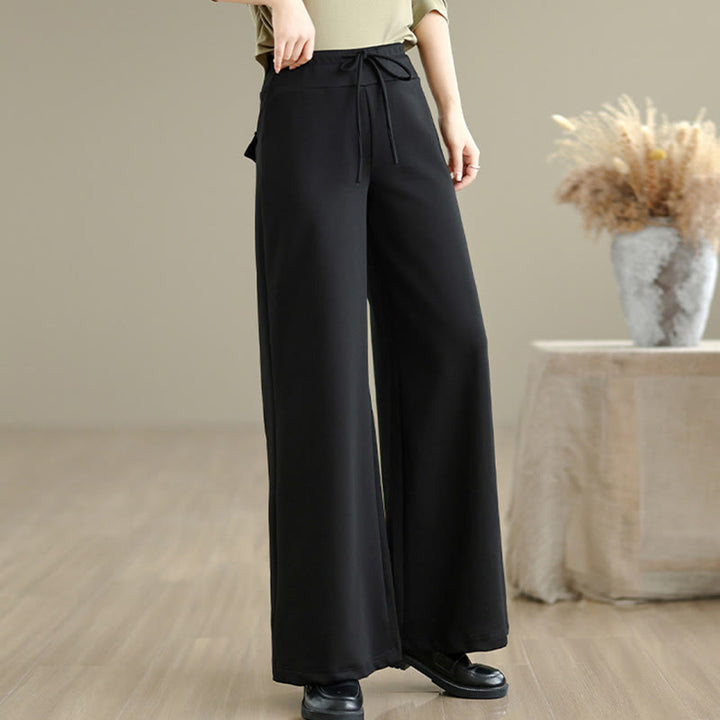 Pantalones anchos de algodón y poliéster con cordón ajustable y bolsillos para mujer de Buddha Stones - image 16