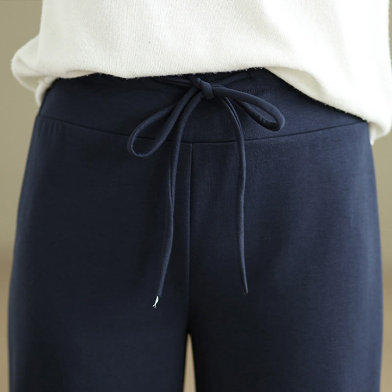 Pantalones anchos de algodón y poliéster con cordón ajustable y bolsillos para mujer de Buddha Stones - image 7